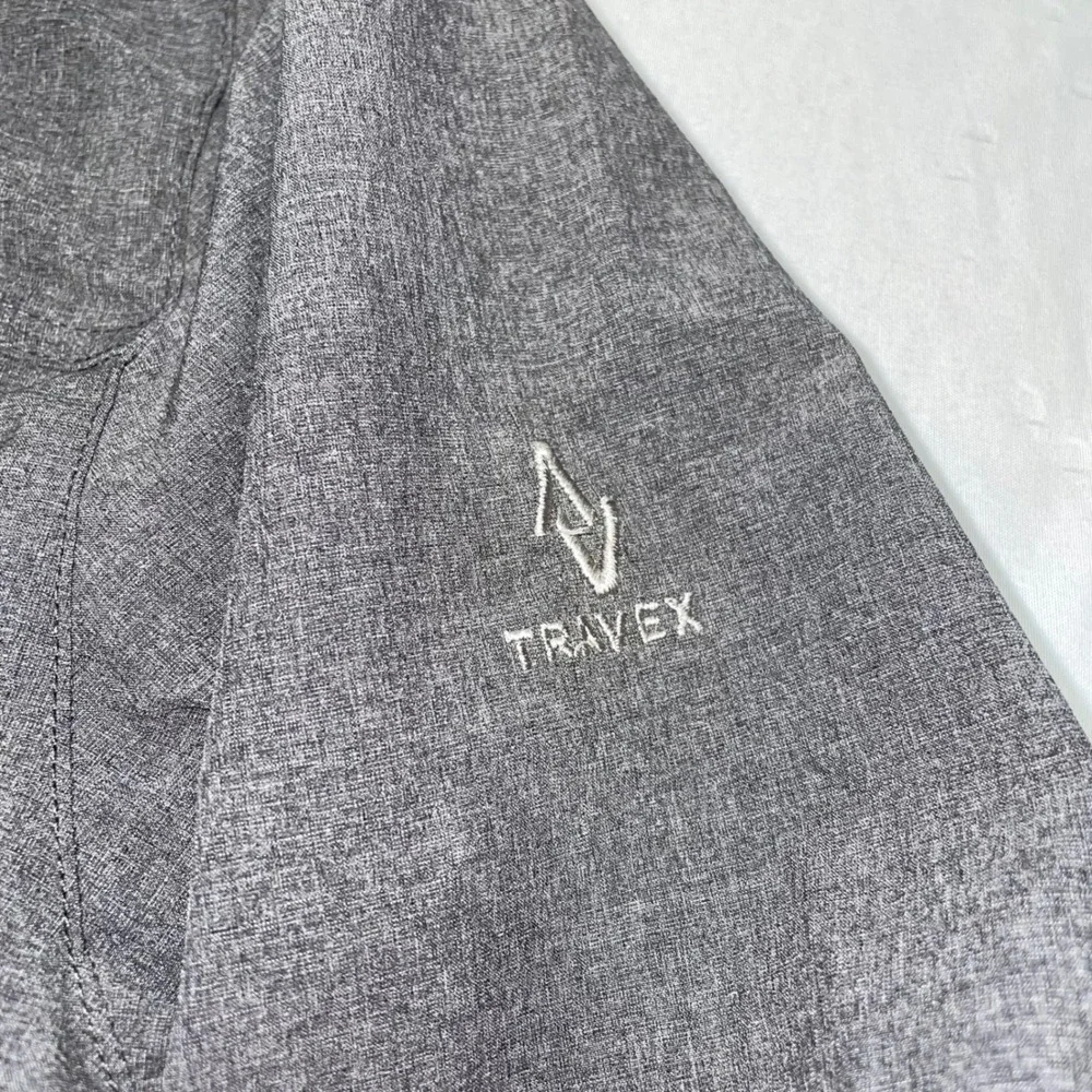Eddie Bauer Travex Mens Gray Hooded Full Zip‎ Stretch Travel Jacket Large